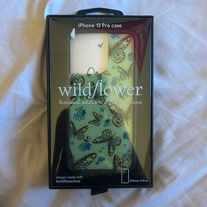 wildflower iphone 13 pro green butterfly case